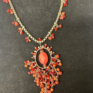 LAST CHANCE Chico’s Southwest coral and silver tone Pendant necklace